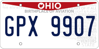 OH license plate GPX9907