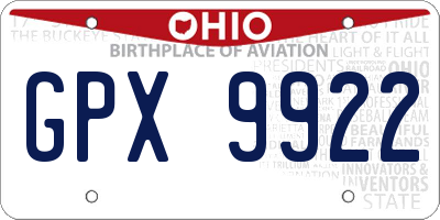 OH license plate GPX9922