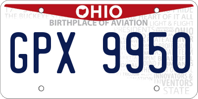 OH license plate GPX9950