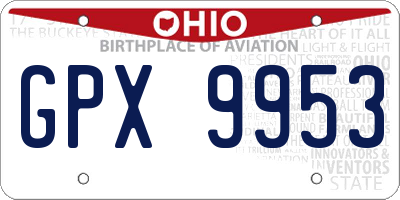OH license plate GPX9953