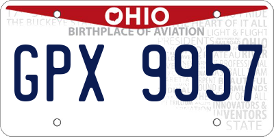 OH license plate GPX9957