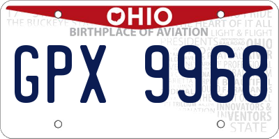 OH license plate GPX9968