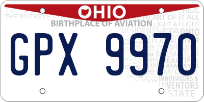 OH license plate GPX9970
