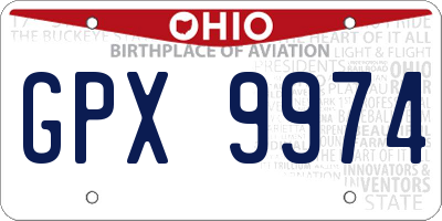 OH license plate GPX9974