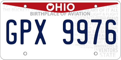 OH license plate GPX9976