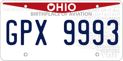 OH license plate GPX9993