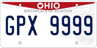 OH license plate GPX9999