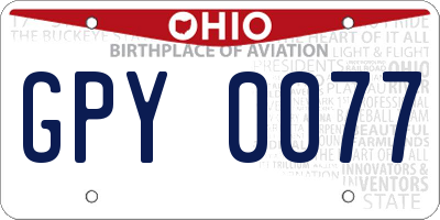 OH license plate GPY0077