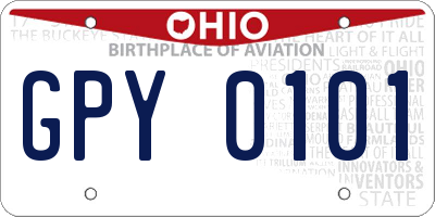 OH license plate GPY0101