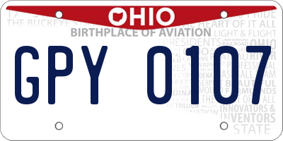 OH license plate GPY0107