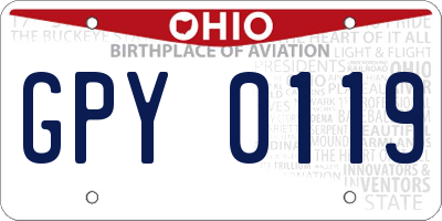 OH license plate GPY0119