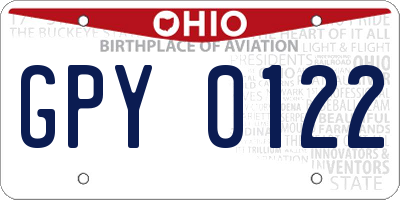 OH license plate GPY0122