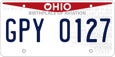 OH license plate GPY0127