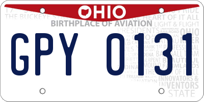 OH license plate GPY0131