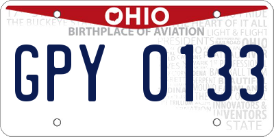 OH license plate GPY0133