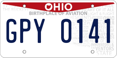 OH license plate GPY0141
