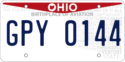 OH license plate GPY0144