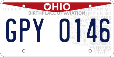 OH license plate GPY0146