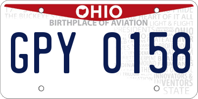 OH license plate GPY0158