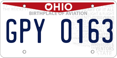 OH license plate GPY0163
