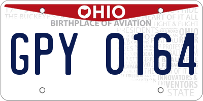 OH license plate GPY0164