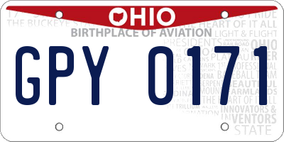 OH license plate GPY0171