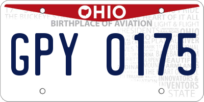 OH license plate GPY0175