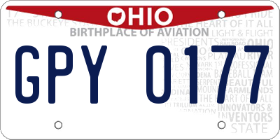 OH license plate GPY0177