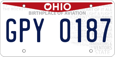 OH license plate GPY0187