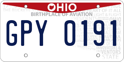 OH license plate GPY0191