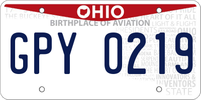 OH license plate GPY0219