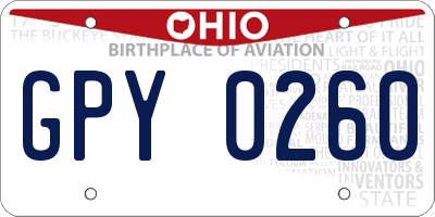 OH license plate GPY0260