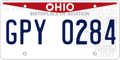 OH license plate GPY0284