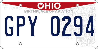 OH license plate GPY0294