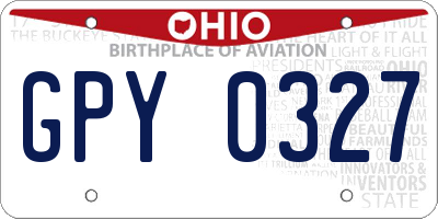OH license plate GPY0327