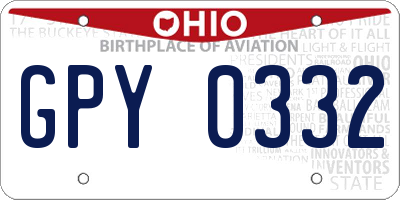 OH license plate GPY0332