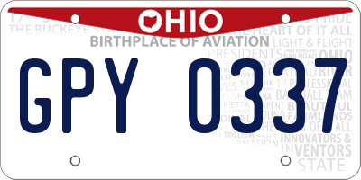 OH license plate GPY0337