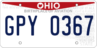 OH license plate GPY0367
