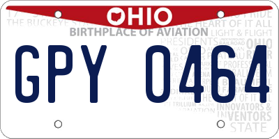 OH license plate GPY0464