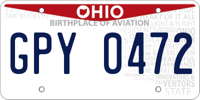 OH license plate GPY0472