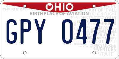 OH license plate GPY0477
