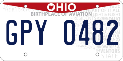 OH license plate GPY0482