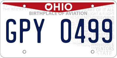 OH license plate GPY0499