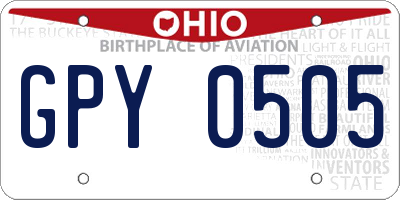 OH license plate GPY0505