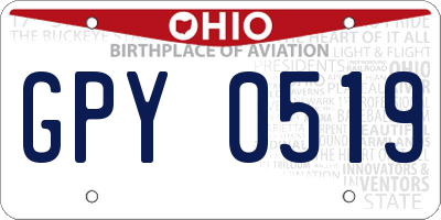 OH license plate GPY0519