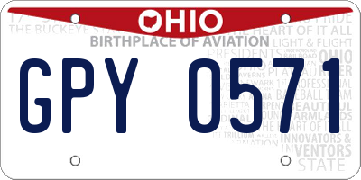 OH license plate GPY0571