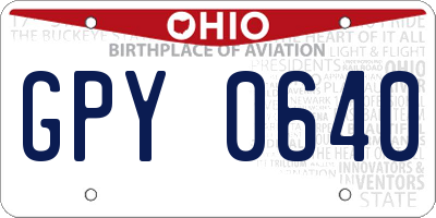 OH license plate GPY0640