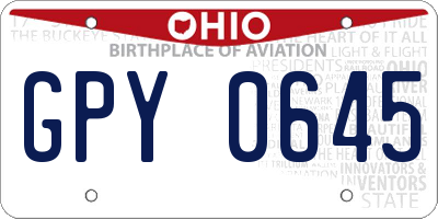 OH license plate GPY0645