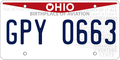 OH license plate GPY0663