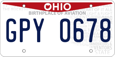 OH license plate GPY0678